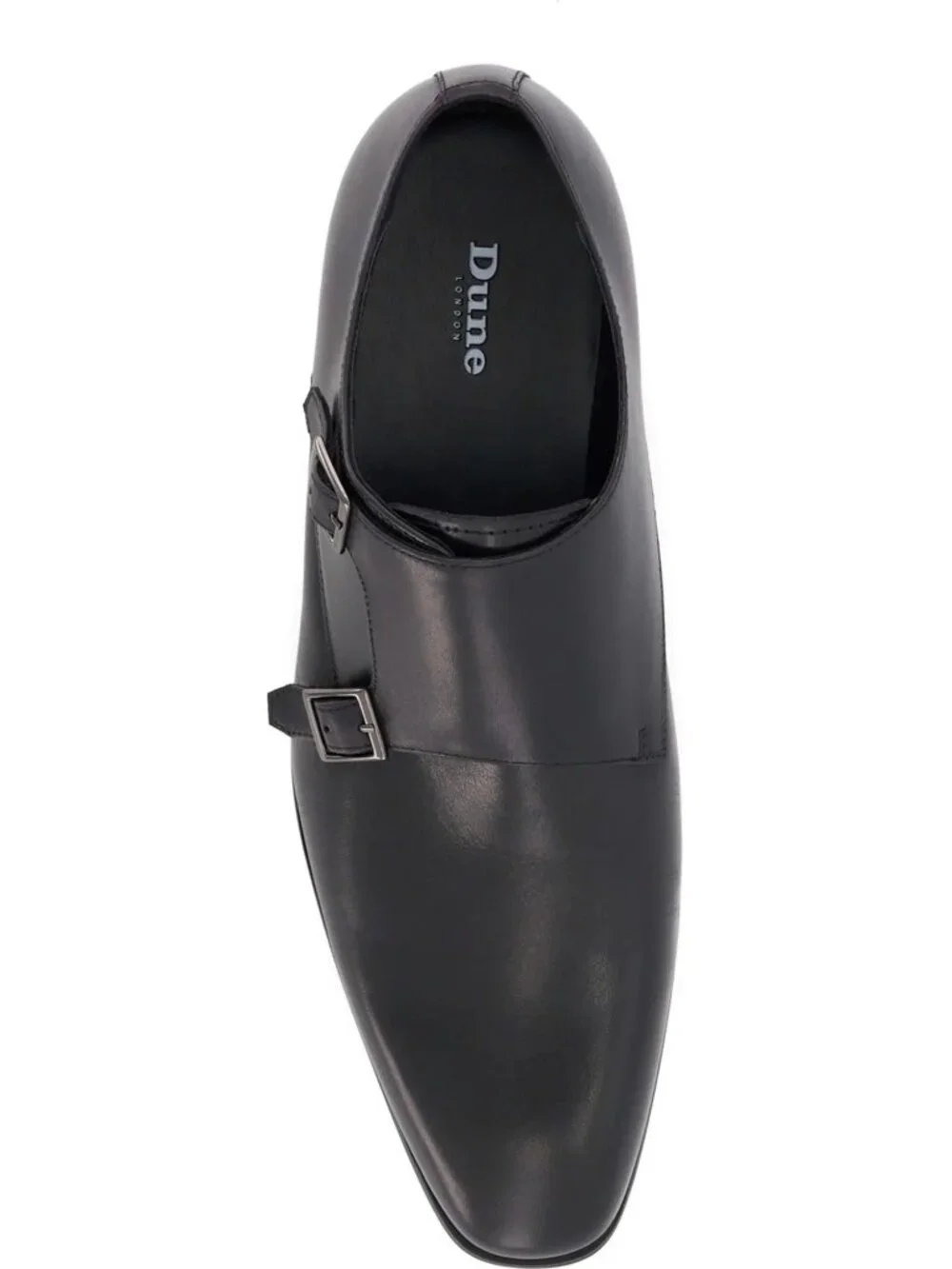 SD1 - Dune London Situation Black Leather Double Monk Strap Shoes Men’s 42/9 NIB